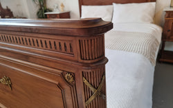 Louis XVI Style Mahogany Queen Size Bed On Original Castors | Antique & Vintage | Moonee Ponds Antiques | Australia Wide Delivery