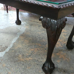 Chippendale Coffee Table With A Glass Top