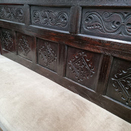 Sensational Antique French Oak Gothic Revival Bench Seat