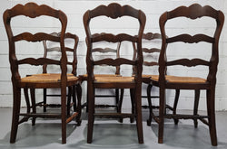 Set of Six French Dark Oak Rush Seat Dining Chairs | Antique & Vintage | Moonee Ponds Antiques | Australia Wide Delivery
