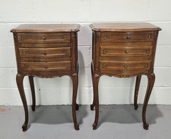 Louis XV Style Oak Bedside Cabinets With Three Drawers | Antique & Vintage | Moonee Ponds Antiques | Australia Wide Delivery