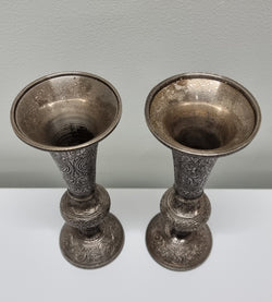 Pair Of Antique Indian Silver Plated Vases | Antique & Vintage | Moonee Ponds Antiques | Australia Wide Delivery