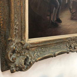 French Framed Original Oil On Canvas Signed