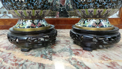 Pair Of Late Victorian Cloisonne Vases | Antique & Vintage | Moonee Ponds Antiques | Australia Wide Delivery