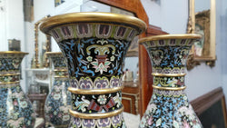 Pair Of Late Victorian Cloisonne Vases | Antique & Vintage | Moonee Ponds Antiques | Australia Wide Delivery