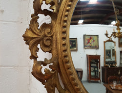 Large Round Carved Wooden Convex Mirror | Antique & Vintage | Moonee Ponds Antiques | Australia Wide Delivery