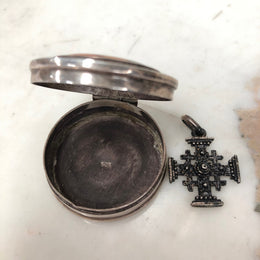 Antique Handpainted Rosary Box