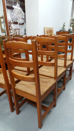 Lovely Set Of 8 French Oak Dining Chairs | Antique & Vintage | Moonee Ponds Antiques | Australia Wide Delivery