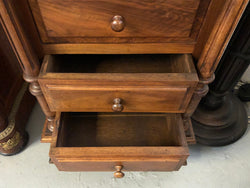 Henry II Style Walnut Inset Marble Top Single Bedside | Antique & Vintage | Moonee Ponds Antiques | Australia Wide Delivery
