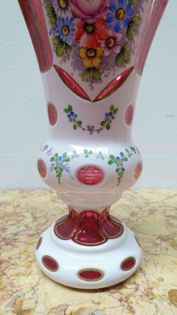 Bohemian Overlay Glass Vase | Antique & Vintage | Moonee Ponds Antiques | Australia Wide Delivery