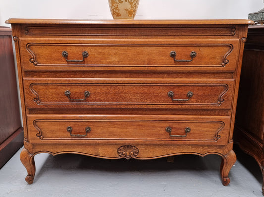 Vintage French Louis XV Style Three Drawer Chest