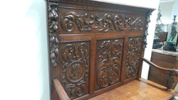 French Oak Carved Hall Seat | Antique & Vintage | Moonee Ponds Antiques | Australia Wide Delivery
