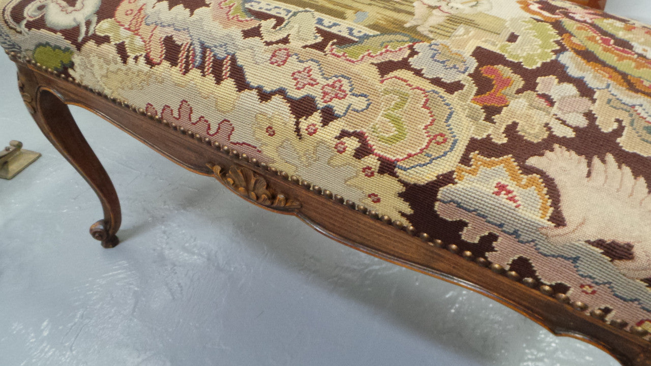 Antique French Louis XV Style Tapestry Stool | Antique & Vintage | Moonee Ponds Antiques | Australia Wide Delivery