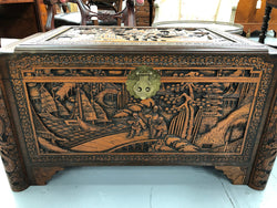 Beautiful carved Camphor wood Chest | Antique & Vintage | Moonee Ponds Antiques | Australia Wide Delivery