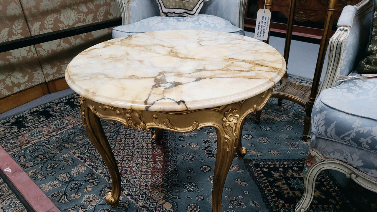 French Louis XV Style Gilt Wood Marble Top Coffee Table | Antique & Vintage | Moonee Ponds Antiques | Australia Wide