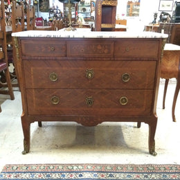 Antique French Inlaid Walnut Commode