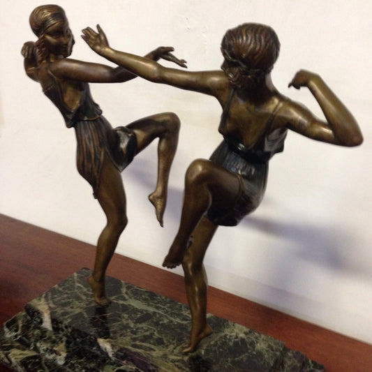 French Art Deco Bronze Dancers Duvernet