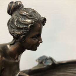 Reproduction Art Noveau Style Statue  Bowl