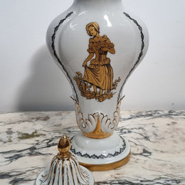 French 19th century Limoges style vase with lid. In good original condition with no chips or cracks. Please view photos as they help form part of the description.