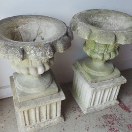 French Vintage Concrete Planters