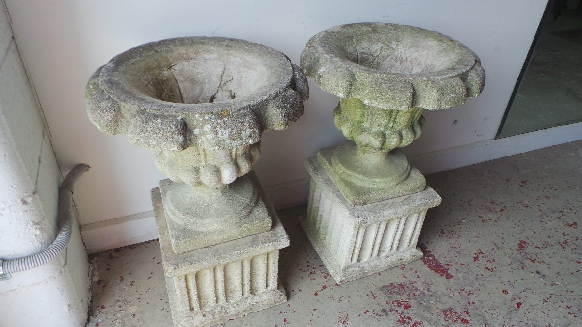 French Vintage Concrete Planters