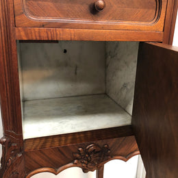 Pair of French Louis XV Style Walnut Bedside Tables