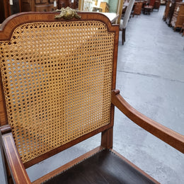 Imposing French Louis XV Style Inlaid Desk Chair with Ormolu Mounts