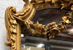 Antique French Gilt & Floral Allegorical Mantle-Wall Mirror | Antique & Vintage | Moonee Ponds Antiques | Australia Wide Delivery