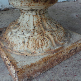Pair of Antique French Cast Iron Urns