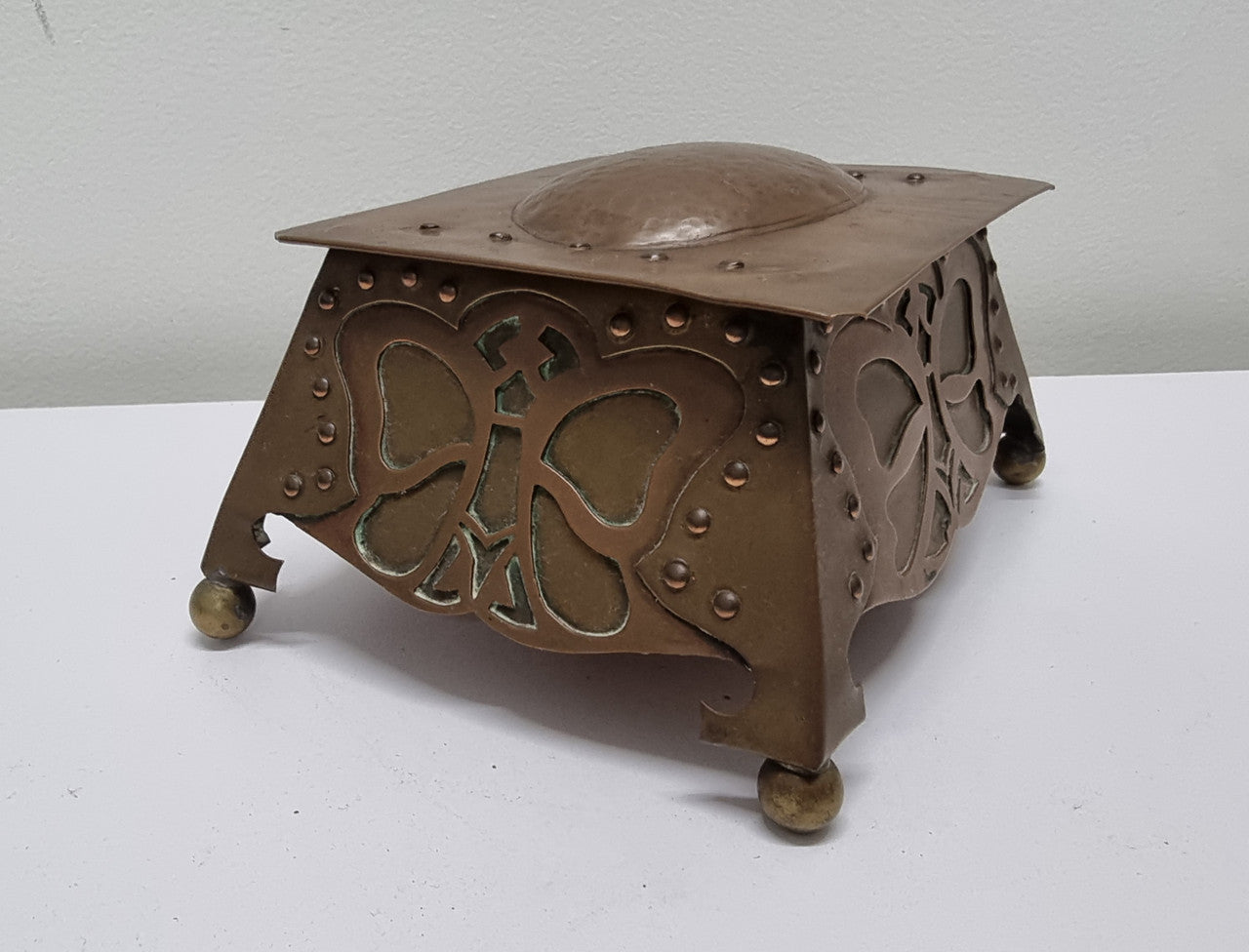 Arts and Crafts Copper Jewellery Box