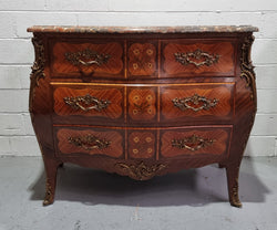 French Walnut & Kingwood Louis XV Style Marquetry Inlaid Commode | Antique & Vintage | Moonee Ponds Antiques | Australia Wide Delivery