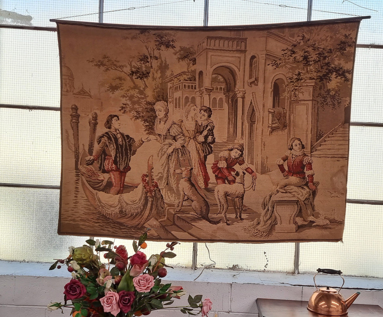 Large Antique Belgium Tapestry