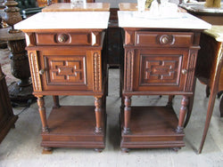 Pair French Walnut Bedside Cabinets | Antique & Vintage | Moonee Ponds Antiques | Australia Wide Delivery