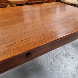 Antique French Oak Farmhouse table in fully restored condition. Features a single drawer and tapered legs.