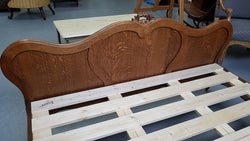 French Oak Louis XV Style Queen Size Bed & Rails | Antique & Vintage | Moonee Ponds Antiques | Australia Wide Delivery