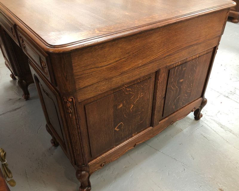 French Oak Louis XV Style Partners Desk