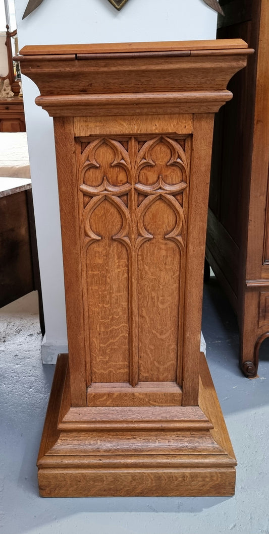 Antique French Gothic Style Large Statue Pedestal