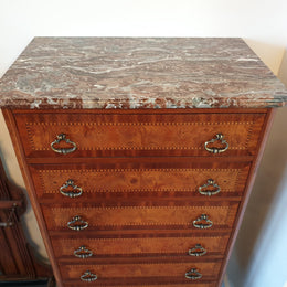 Louis XV Style Inlaid Marble Top Seminar
