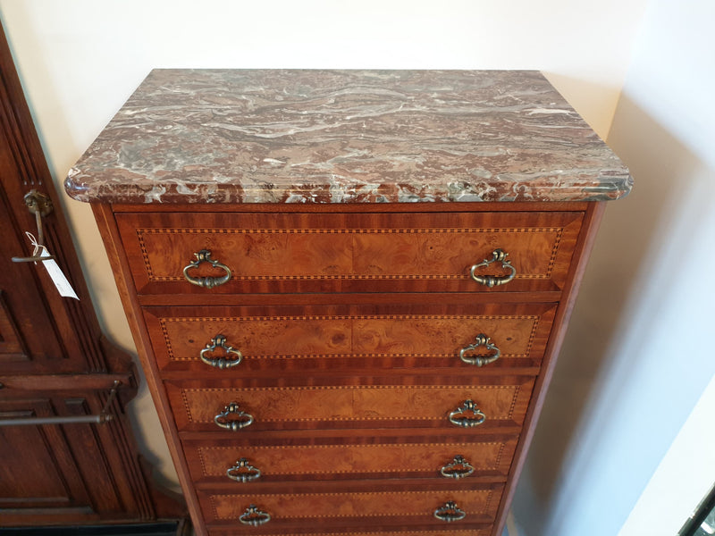 Louis XV Style Inlaid Marble Top Seminar