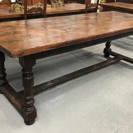 Early 19th Century French Figured Elm Farmhouse Table