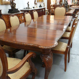 English Solid Mahogany Chippendale Dining Setting