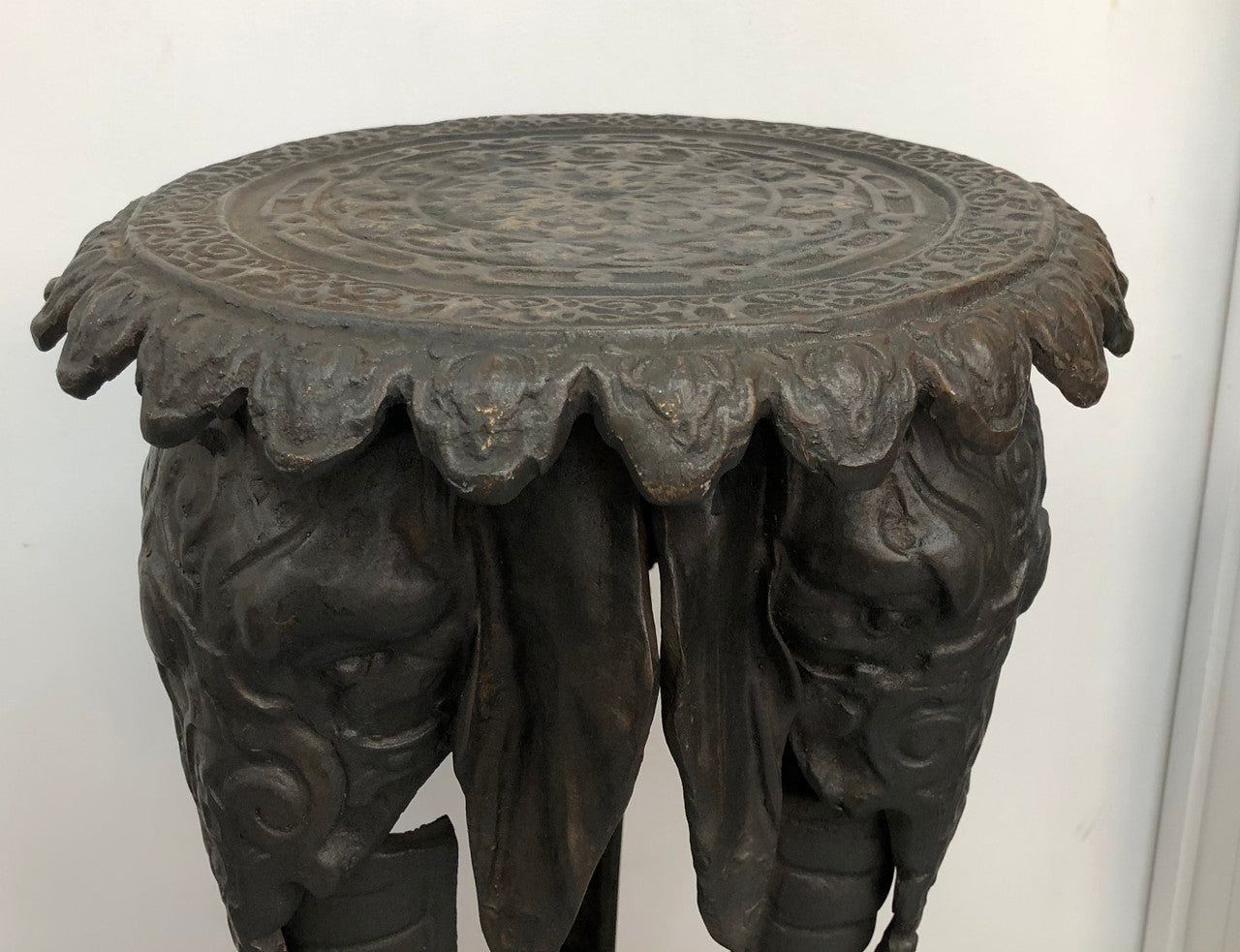 French Patina Bronzed Plant Stand Of Three Elephants | Antique & Vintage | Moonee Ponds Antiques | Australia Wide Delivery