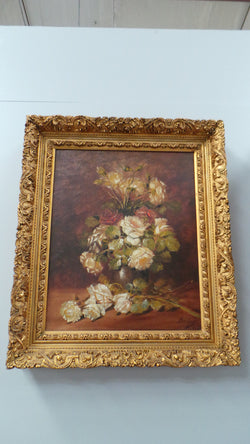 Framed Floral Oil On Canvas | Antique & Vintage | Moonee Ponds Antiques | Australia Wide Delivery