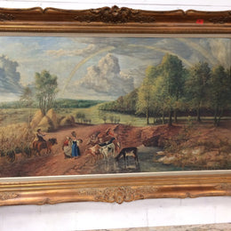 Large Oil Painting Rural Landscape