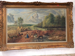 Large Oil Painting Rural Landscape | Antique & Vintage | Moonee Ponds Antiques | Australia Wide Delivery