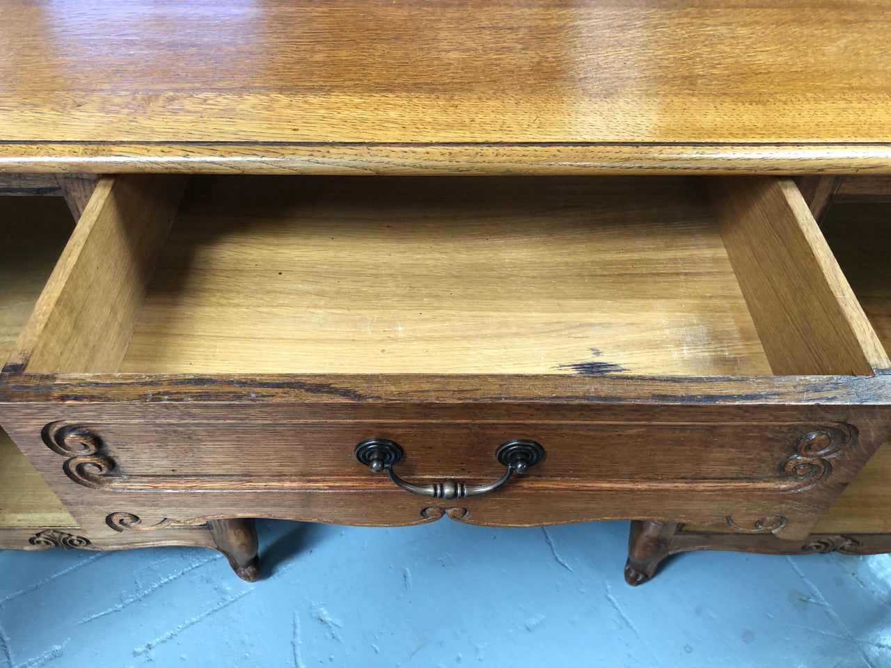 Lovely Carved French Oak Partners Desk | Antique & Vintage | Moonee Ponds Antiques | Australia Wide Delivery