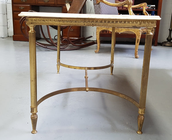 Gilt Metal Marble Top Coffee Table