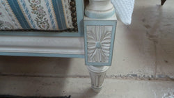 French Chalk Painted Upholstered Queen Size Bed | Antique & Vintage | Moonee Ponds Antiques | Australia Wide Delivery