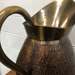 French Arts & Crafts Style Brass & Copper Jug