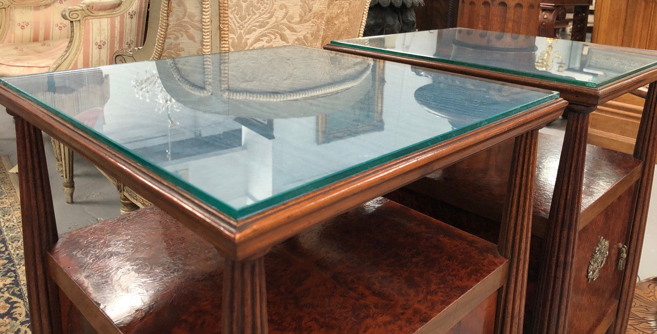 Amboyna Pair Of Bedsides | Antique & Vintage | Moonee Ponds Antiques | Australia Wide Delivery